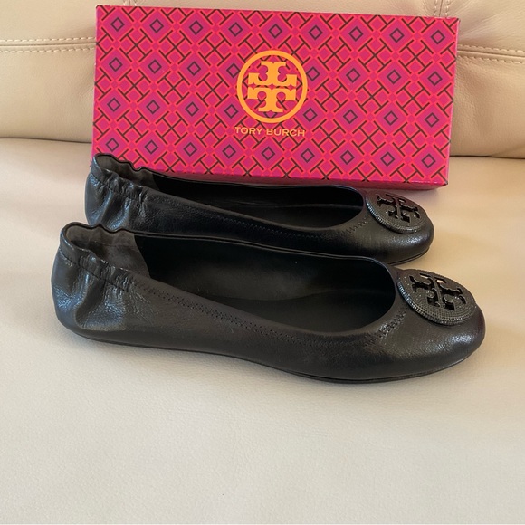 Tory Burch Minnie Travel Ballet Pave Flats, Size 9 - Picture 1 of 16